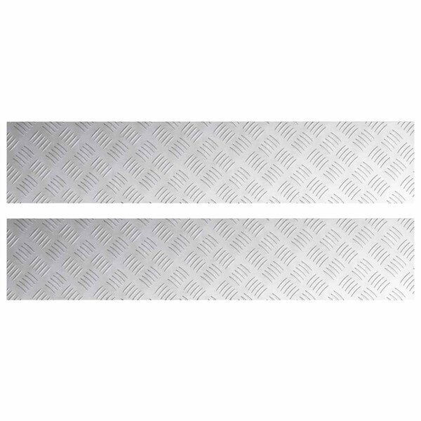 vidaXL Plaques à damier 2 Pièces Argent 100 x 20 cm Aluminium