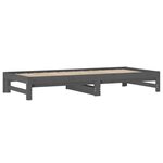 vidaXL Lit coulissant Gris 2x(90x200) cm Bois de pin massif