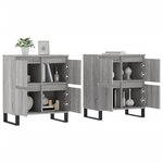 vidaXL Buffets 2 Pièces sonoma gris bois d'ingénierie