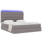 vidaXL Lit de rangement LED avec matelas Taupe 160 x 200 cm Tissu