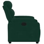 vidaXL Fauteuil inclinable vert foncé velours