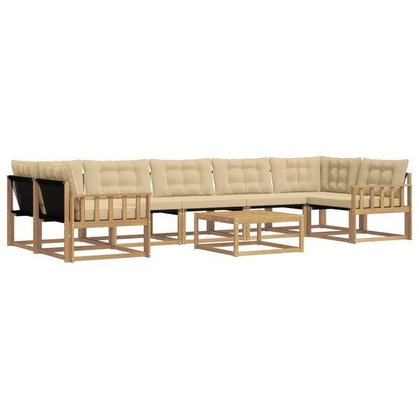 vidaXL Ensemble de canapés d'extérieur 8 pc Blanc et Beige
