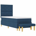 vidaXL Lit à ressorts avec matelas Bleu 80 x 200 cm tissu