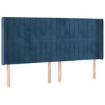 vidaXL Sommier à lattes de lit matelas et LED Bleu foncé 160x200 cm