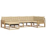 vidaXL Ensemble de canapés d'extérieur 6 Pièces Blanc et Beige