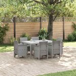 vidaXL Ensemble de salle à manger pour jardin 7 Pièces Gris clair