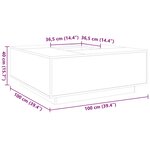vidaXL Table basse gris béton 100x100x40 cm bois d'ingénierie