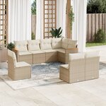 vidaXL Salon de jardin avec coussins 8 Pièces beige résine tressée