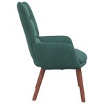 Chaise Relaxante vidaXL Velours Vert Foncé