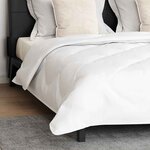vidaXL Couette avec oreiller 3 Pièces Blanc Microfibre