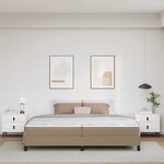 vidaXL Cadre de lit avec matelas Cappuccino 200 x 200 cm tissu