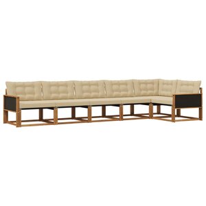 vidaXL Ensemble de canapés d'extérieur 6 Pièces Naturel et Beige
