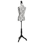 vidaXL Buste de présentation Femme Noir et blanc