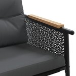 vidaXL Ensemble de meubles de balcon 4 Pièces avec coussins acier noir