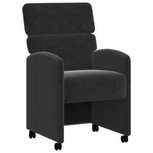 vidaXL Chaises de Salle à Manger avec Roues 2 Pièces Noir 58 x 65 x 98 cm