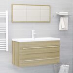 vidaXL Ensemble de meubles de bain 2 Pièces Chêne sonoma Aggloméré
