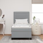 vidaXL Lit avec sommier au style gris clair en tissu