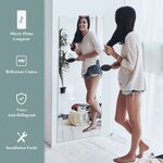 Miroir mural psyché rectangulaire sans cadre 110 x 38 cm pleine longueur bord biseauté suspendu vertical ou horizontal blanc 20_0006309