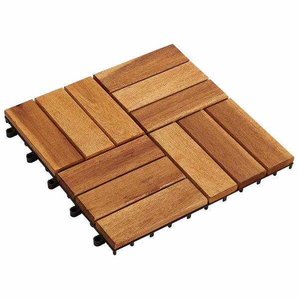 vidaXL Carreau de terrasse 10 pièces Marron 30 x 30 cm Bois d'acacia