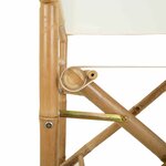 vidaXL Chaise de directeur pliante 2 Pièces Naturel Bambou