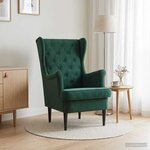 vidaXL Fauteuil Vert foncé Velours