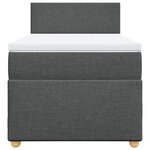 vidaXL Sommier à lattes de lit avec matelas Gris foncé 100x200cm Tissu