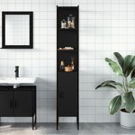vidaXL Armoire de salle de bain noir 33x33x185 5 cm bois d'ingénierie