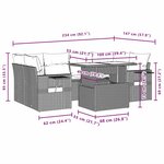 vidaXL Salon de jardin avec coussins 7 Pièces gris clair résine tressée