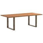 vidaXL Table à manger marron clair bois de chêne massif rectangulaire