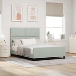vidaXL Cadre de Lit Gris Clair 140x190 cm Velours