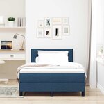 vidaXL Lit à ressorts avec matelas Bleu 120 x 190 cm tissu