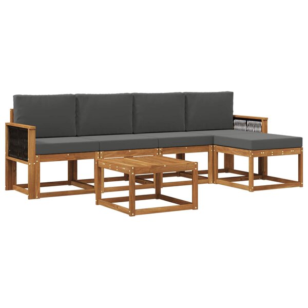 vidaXL Ensemble de canapés d'extérieur 6 pc Naturel et Anthracite