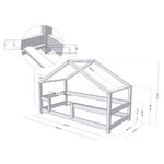 Lit cabane enfant LUCKY 90 x 160 rose pastel