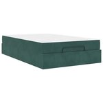 vidaXL Cadre de lit avec matelas Vert foncé 120 x 200 cm Velours