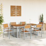 vidaXL Ensemble de salle à manger de jardin 7 pièces en acier gris et bois d'acacia massif