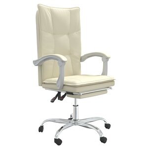 vidaXL Fauteuil inclinable de bureau Crème Similicuir