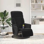 vidaXL Fauteuil inclinable de massage avec repose-pied noir velours