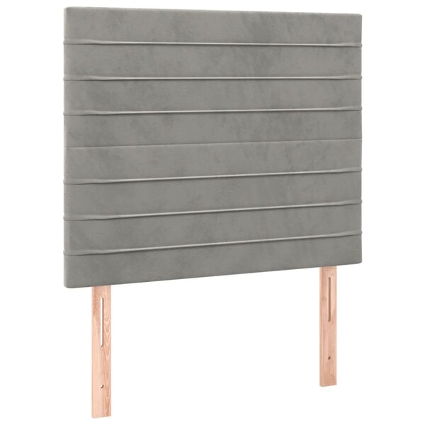 vidaXL Tête de lit Gris clair 90x5x118/128 cm Velours