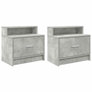 vidaXL Tables de chevet avec tiroir 2 Pièces gris béton 51x31x47 cm