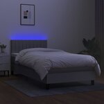 vidaXL Sommier à lattes de lit avec matelas et LED Gris clair 90x190cm
