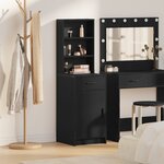 vidaXL Armoire haute en chêne noir - 40x41x135 cm  fabriquée en bois d'ingénierie