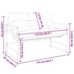 vidaXL Banc de jardin avec coussin taupe 113 cm acier