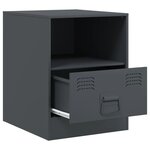vidaXL Tables de chevet 2 Pièces anthracite 34 5x39x44 cm acier