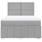 vidaXL Sommier à lattes de lit avec matelas Gris clair 140x190cm Tissu