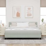 Lit à ressorts vidaXL avec matelas Gris clair Super King en velours