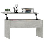 vidaXL Table basse gris béton 80x50 5x41 5 cm bois d'ingénierie