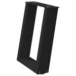 vidaXL Pieds de table basse en U 2 pièces Noir 38 x (42-43) cm Acier