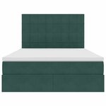 vidaXL Lit avec rangement et LED Vert foncé 140 x 190 cm Velours