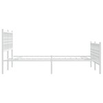 vidaXL Cadre de lit métal sans matelas et pied de lit blanc 140x200 cm