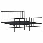vidaXL Cadre de lit métal sans matelas avec pied de lit noir 120x200cm